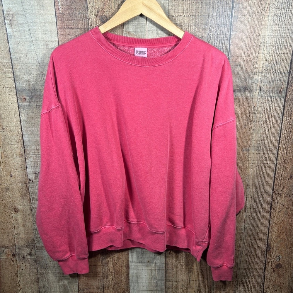 PINK Victoria's Secret Pink Fleece Crewneck Oversized Sweatshirt Medium Coquette